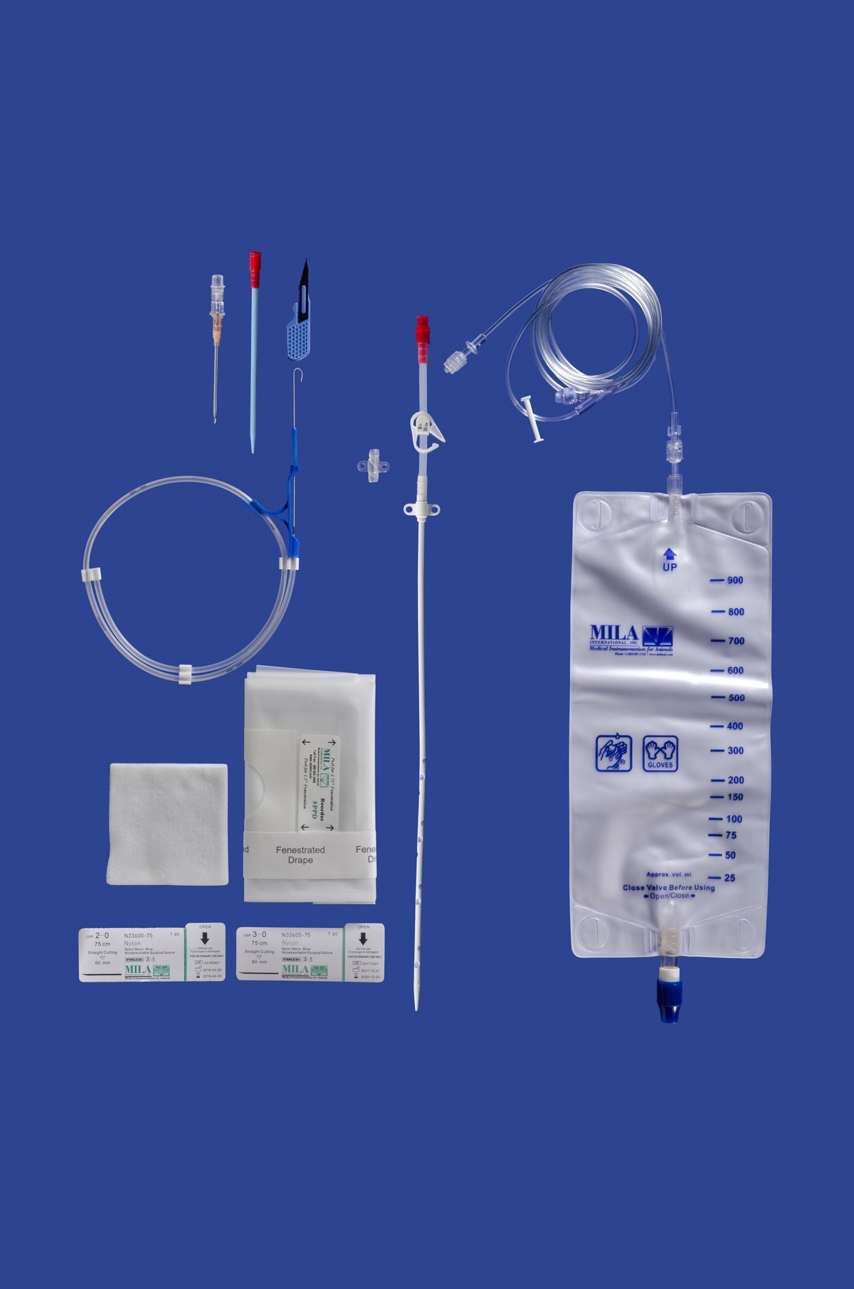 Kit para drenaje peritoneal percutáneo (Diálisis Peritoneal)-Colocación Seldinger MILA - Deliranimals