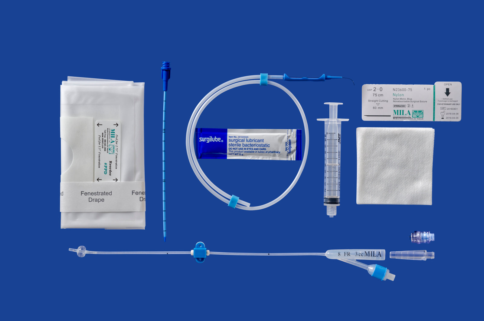 Catéter Foley para caninos hembra de inserción Seldinger/guía de alambre - Deliranimals